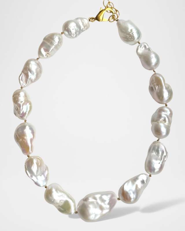 Large Baroque Pearl Knotted Necklace